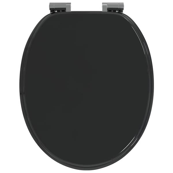 Grote foto vidaxl toiletbril zwart 44 x 38 cm mdf plaat doe het zelf en verbouw sanitair