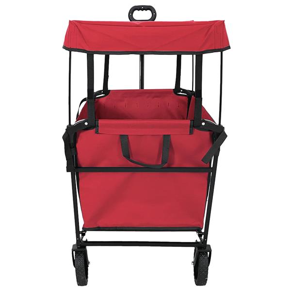 Grote foto vidaxl vouwbare handtrolley rood 105 x 56.5 x 116 cm oxford stof doe het zelf en verbouw gereedschappen en machines