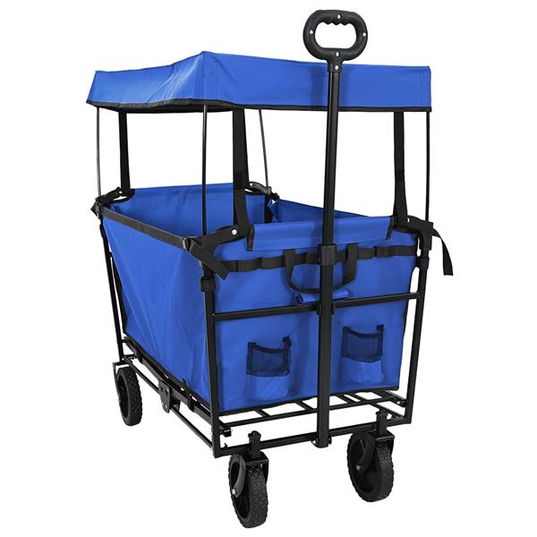 Grote foto vidaxl vouwbare handtrolley zwart 105 x 56.5 x 116 cm oxford stof doe het zelf en verbouw gereedschappen en machines
