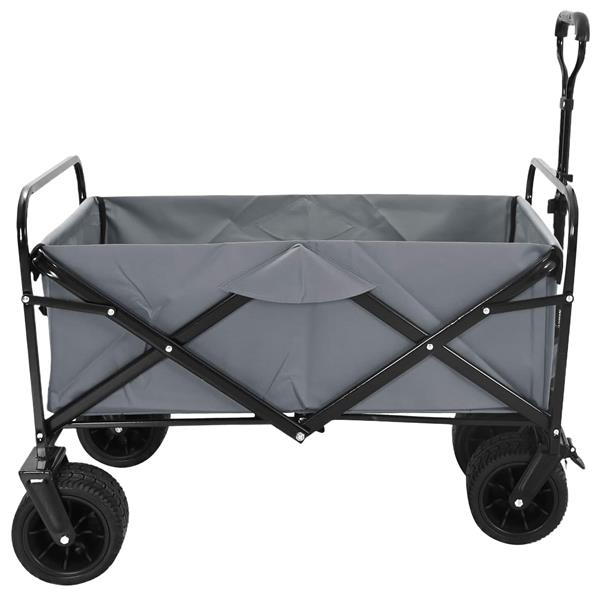 Grote foto vidaxl vouwbare handtrolley grijs 89 x 63 x 96 cm staal en oxford stof doe het zelf en verbouw gereedschappen en machines