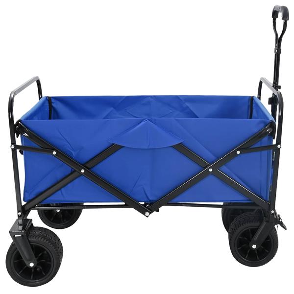 Grote foto vidaxl vouwbare handtrolley blauw 89 x 63 x 96 cm staal en oxford stof doe het zelf en verbouw gereedschappen en machines