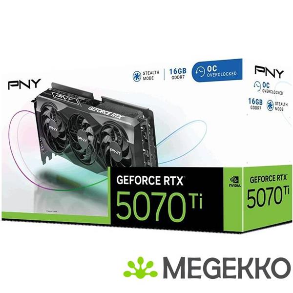 Grote foto pny geforce rtx 5070 ti 16gb overclocked triple fan computers en software videokaarten