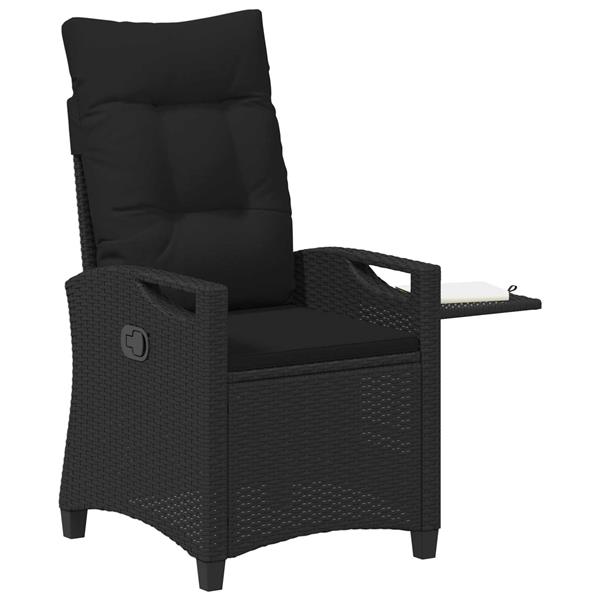 Grote foto vidaxl recliner tuinstoelen zwart 56 x 60 x 112 cm staal en polyester tuin en terras tuinmeubelen