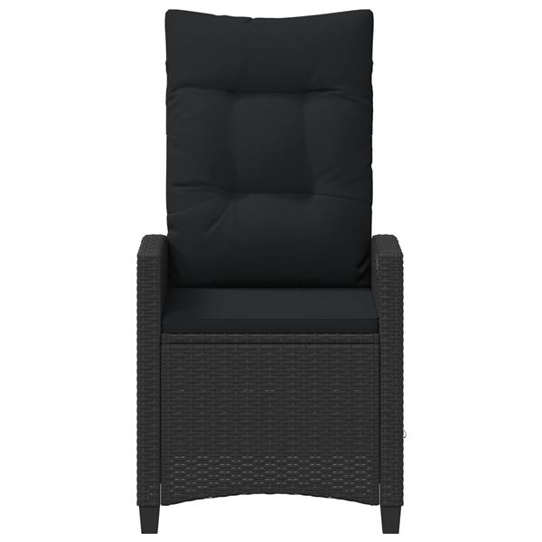 Grote foto vidaxl recliner tuinstoelen zwart 56 x 60 x 112 cm staal en polyester tuin en terras tuinmeubelen