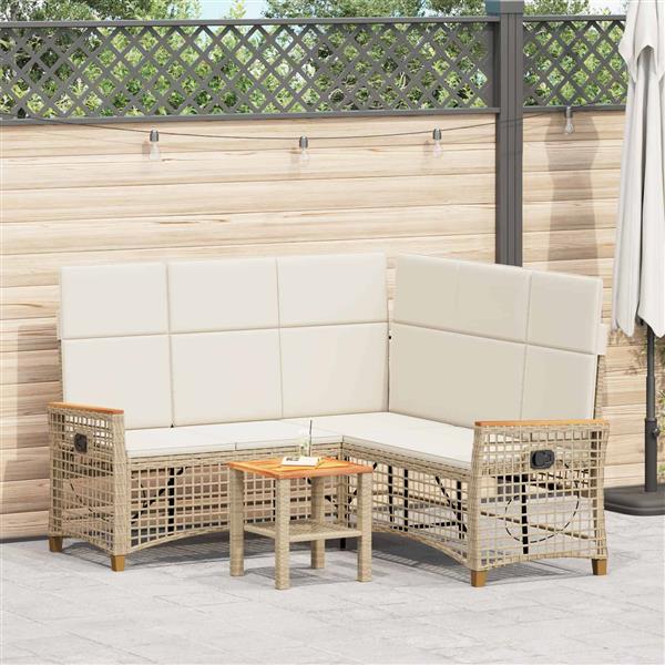 Grote foto vidaxl tuin ligbank set beige en cr me wit 164 x 164 x 112 cm tuin en terras tuinmeubelen
