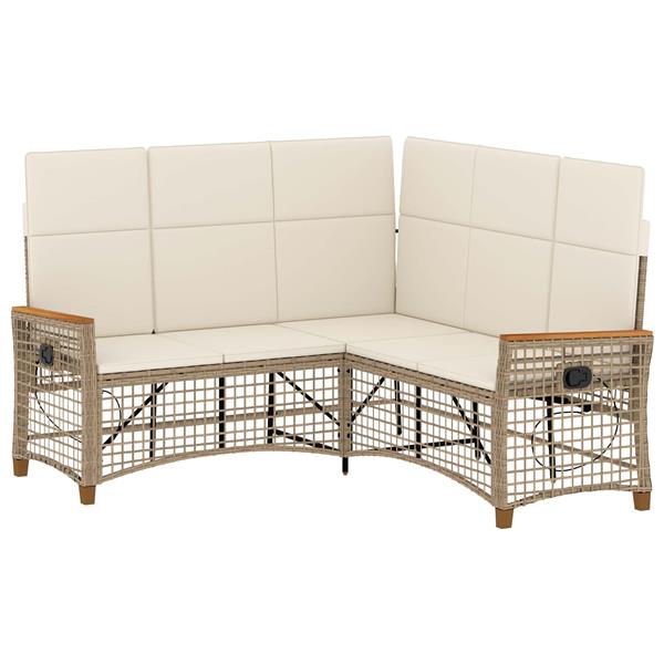 Grote foto vidaxl tuin ligbank set beige en cr me wit 164 x 164 x 112 cm tuin en terras tuinmeubelen