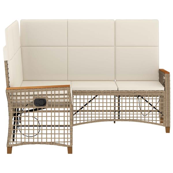 Grote foto vidaxl tuin ligbank set beige en cr me wit 164 x 164 x 112 cm tuin en terras tuinmeubelen