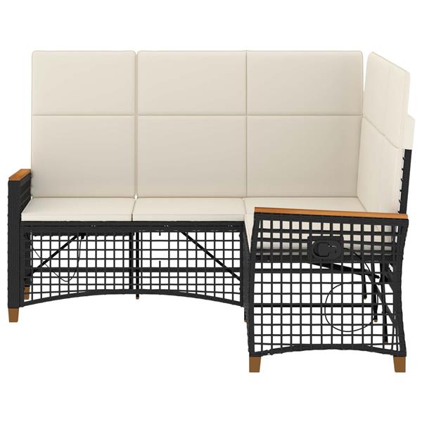 Grote foto vidaxl tuin ligbank set zwart en cream wit 164 x 164 x 112 cm tuin en terras tuinmeubelen