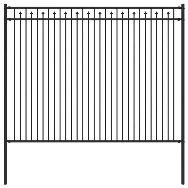 Grote foto vidaxl spike hek zwart 200 x 200 cm gepoedercoat staal tuin en terras hekken en schuttingen