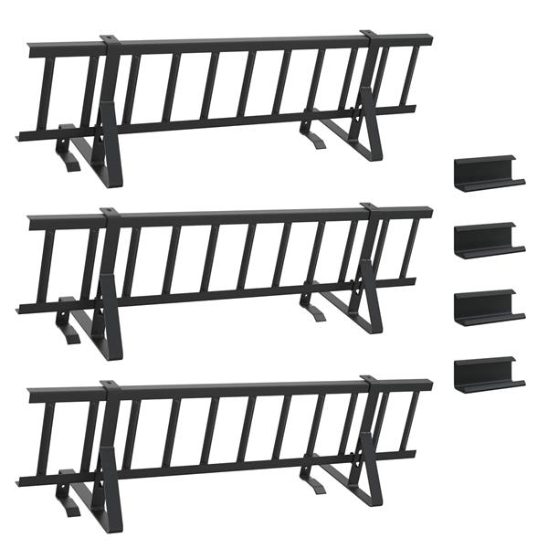 Grote foto vidaxl dak sneeuwbeugel zwart 300 x 29 5 x 34 5 cm staal tuin en terras hekken en schuttingen