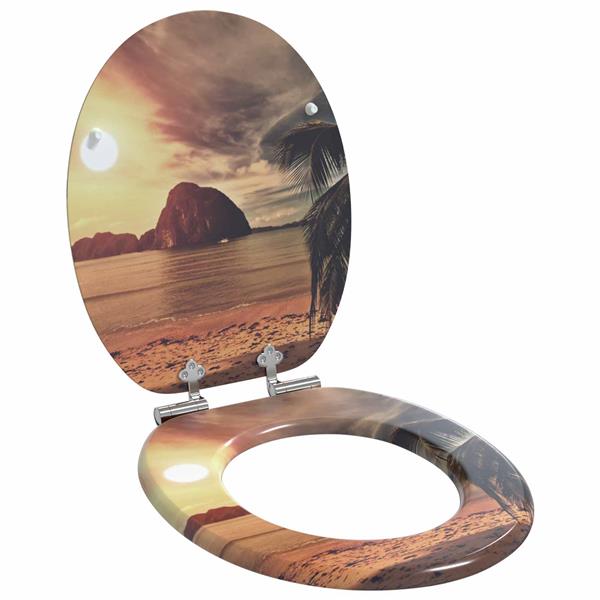 Grote foto vidaxl toiletbril oranje 44 x 38 cm mdf plaat doe het zelf en verbouw sanitair