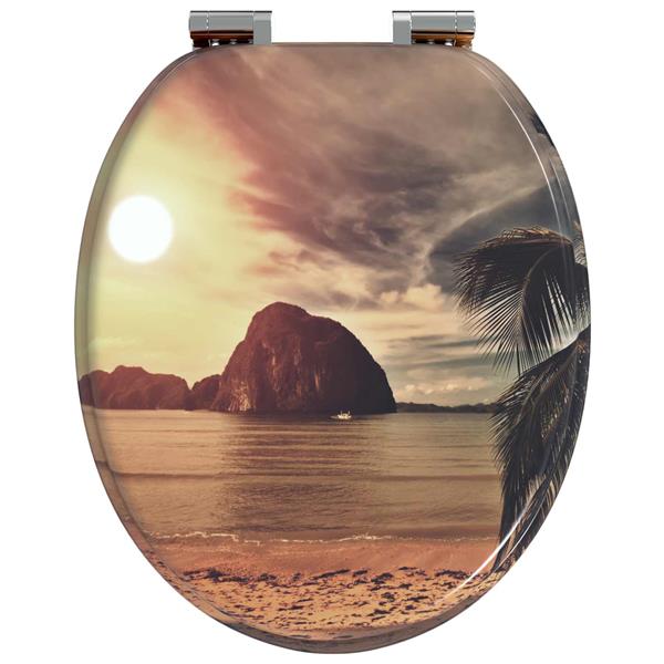 Grote foto vidaxl toiletbril oranje 44 x 38 cm mdf plaat doe het zelf en verbouw sanitair