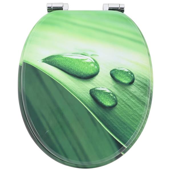 Grote foto vidaxl toiletbril groene druppel 44 x 38 cm mdf plaat doe het zelf en verbouw sanitair