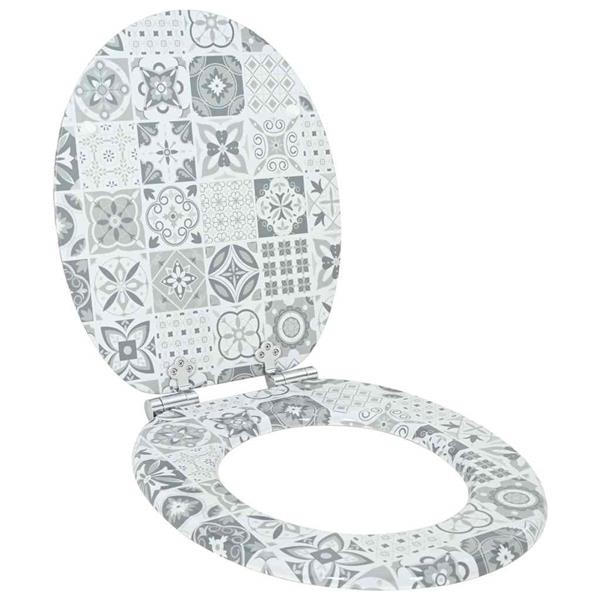 Grote foto vidaxl toiletbril blauw en wit porselein 44 x 38 cm mdf plaat doe het zelf en verbouw sanitair