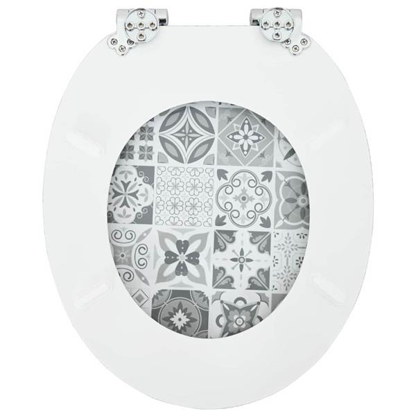 Grote foto vidaxl toiletbril blauw en wit porselein 44 x 38 cm mdf plaat doe het zelf en verbouw sanitair