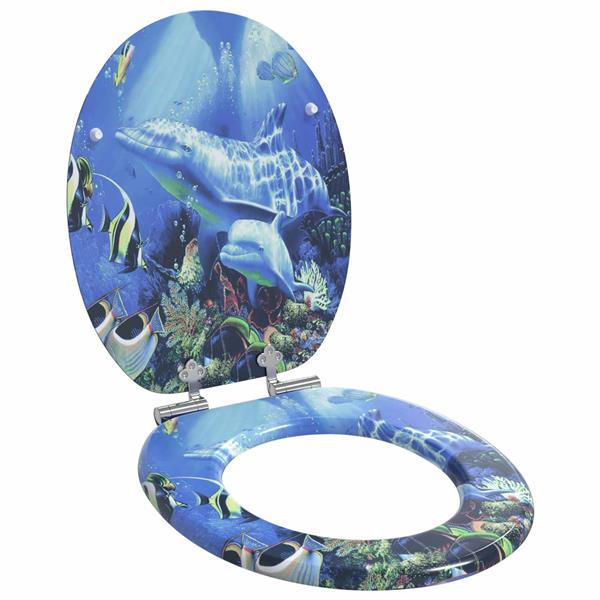 Grote foto vidaxl toiletbril blauw 44 x 38 cm mdf plaat doe het zelf en verbouw sanitair