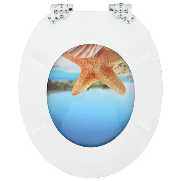 Grote foto vidaxl toiletbril zee schelp 44 x 38 cm mdf plaat doe het zelf en verbouw sanitair