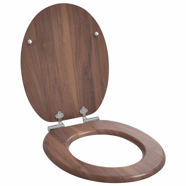 Grote foto vidaxl toiletbril bruin 44 x 38 cm mdf plaat doe het zelf en verbouw sanitair