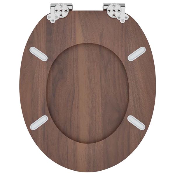 Grote foto vidaxl toiletbril bruin 44 x 38 cm mdf plaat doe het zelf en verbouw sanitair