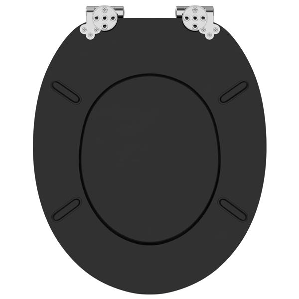 Grote foto vidaxl toiletbril zwart 44 x 38 cm mdf plaat doe het zelf en verbouw sanitair