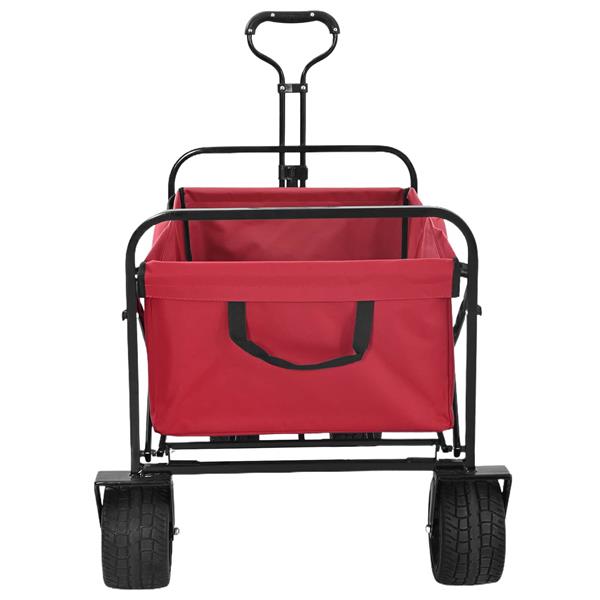 Grote foto vidaxl vouwbare handtrolley rood 89 x 63 x 96 cm staal en oxford stof doe het zelf en verbouw gereedschappen en machines