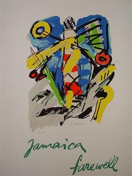 Grote foto peter diem jamaica farewell antiek en kunst litho en zeefdrukken
