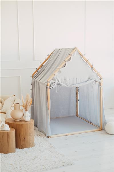 Grote foto playhouse scandi mousseline katoen bekleding blauw blauw kinderen en baby overige