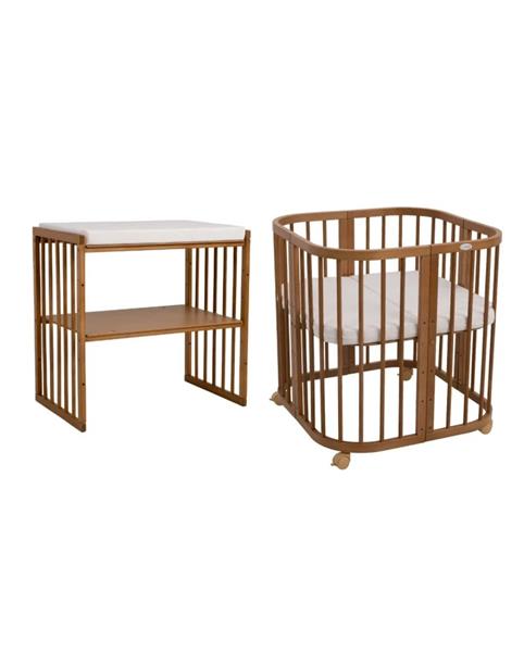 Grote foto multifunctioneel 7 in 1 babybed peuterbed vintage incl. matras vintage kinderen en baby complete kinderkamers