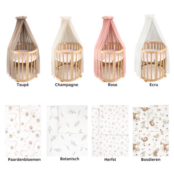 Grote foto multifunctioneel ovaal 7 in 1 babybed peuterbed incl. matras vintage vintage kinderen en baby complete kinderkamers