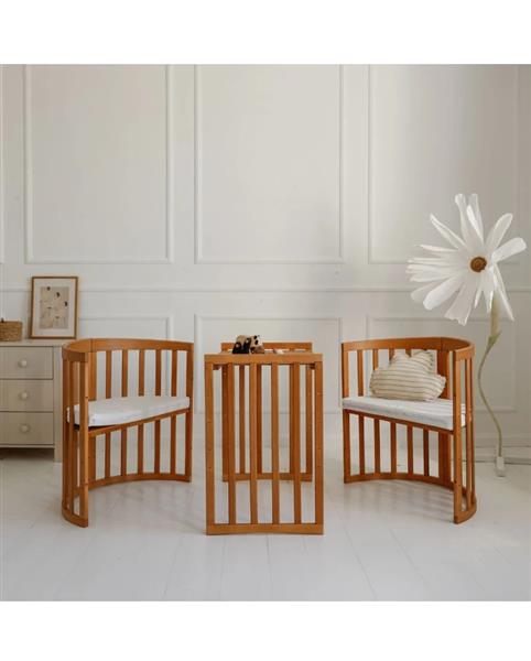 Grote foto multifunctioneel ovaal 7 in 1 babybed peuterbed incl. matras vintage vintage kinderen en baby complete kinderkamers