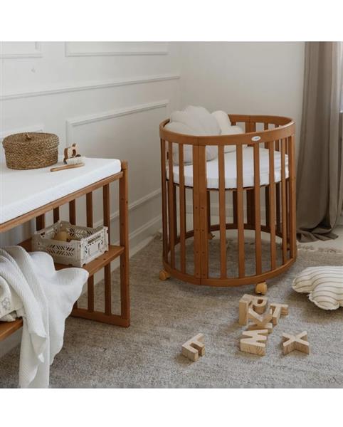 Grote foto multifunctioneel ovaal 7 in 1 babybed peuterbed incl. matras vintage vintage kinderen en baby complete kinderkamers