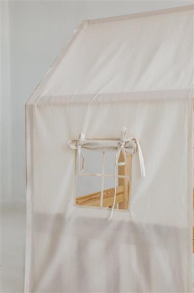 Grote foto katoenen tent voor bedhuis ecru hoogte bedhuis 135cm breedte 80 cm kinderen en baby complete kinderkamers