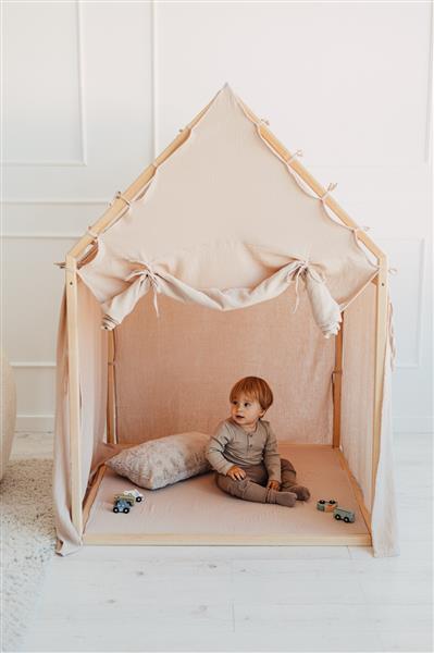 Grote foto playhouse scandi mousseline beige beige kinderen en baby overige