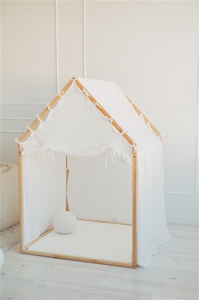 Grote foto playhouse scandi mousseline katoen bekleding wit wit kinderen en baby overige