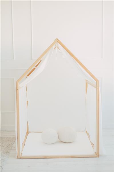 Grote foto playhouse scandi mousseline katoen bekleding wit wit kinderen en baby overige