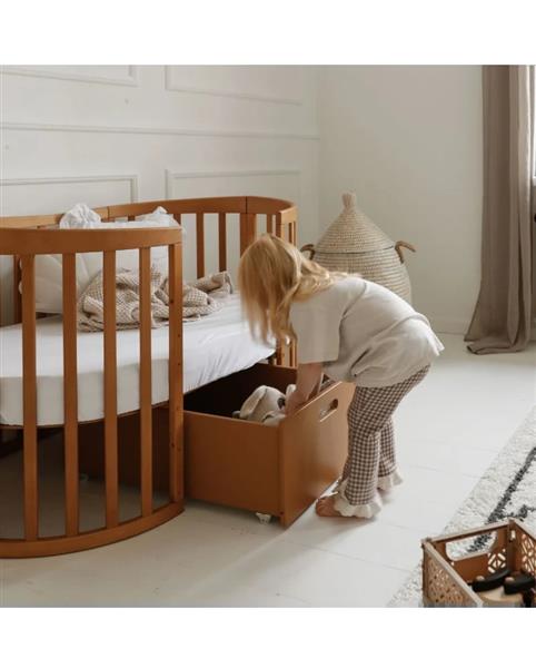 Grote foto multifunctioneel ovaal 7 in 1 babybed peuterbed incl. matras vintage vintage kinderen en baby complete kinderkamers