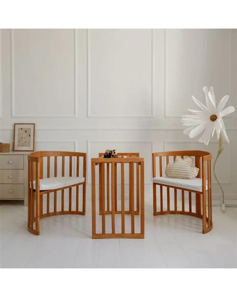 Grote foto multifunctioneel ovaal 7 in 1 babybed peuterbed incl. matras vintage vintage kinderen en baby complete kinderkamers