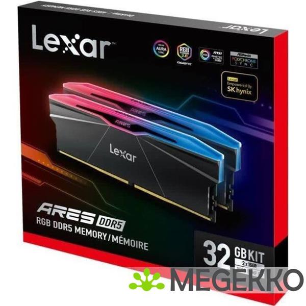 Grote foto lexar ddr5 ares rgb 2x16gb 6000 cl28 computers en software overige computers en software
