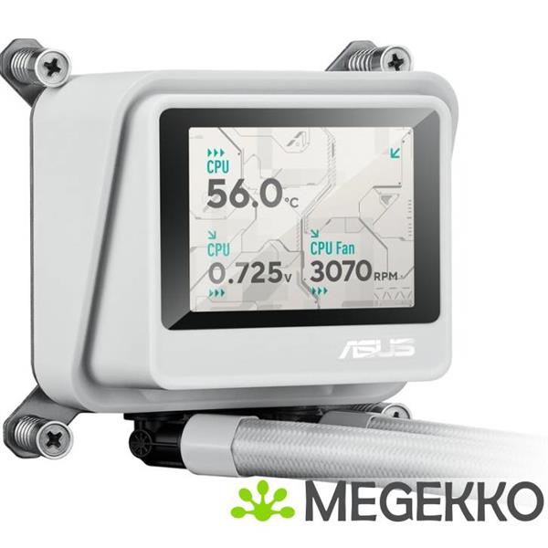 Grote foto asus max gaming lc 360 argb lcd white edition processor alles in n vloeistofkoeler 12 cm wit computers en software overige computers en software
