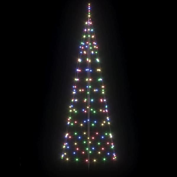 Grote foto vidaxl led kerstboom met grondspiesjes multikleur 250 cm ijzer diversen overige diversen