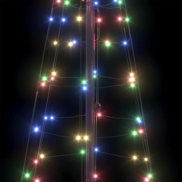 Grote foto vidaxl led kerstboom met grondspiesjes multikleur 250 cm ijzer diversen overige diversen
