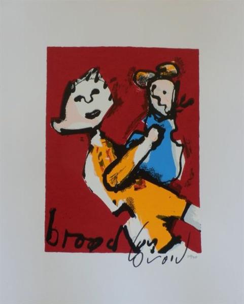 Grote foto herman brood moeder en kind antiek en kunst litho en zeefdrukken