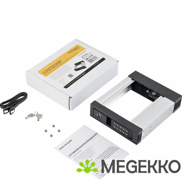 Grote foto startech.com hsb1satsasba 5.25 carrier panel zwart drive bay panel computers en software overige computers en software