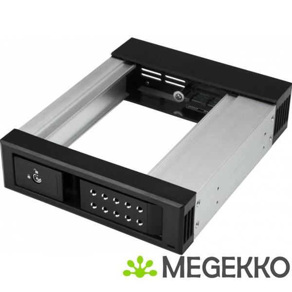 Grote foto startech.com hsb1satsasba 5.25 carrier panel zwart drive bay panel computers en software harde schijven