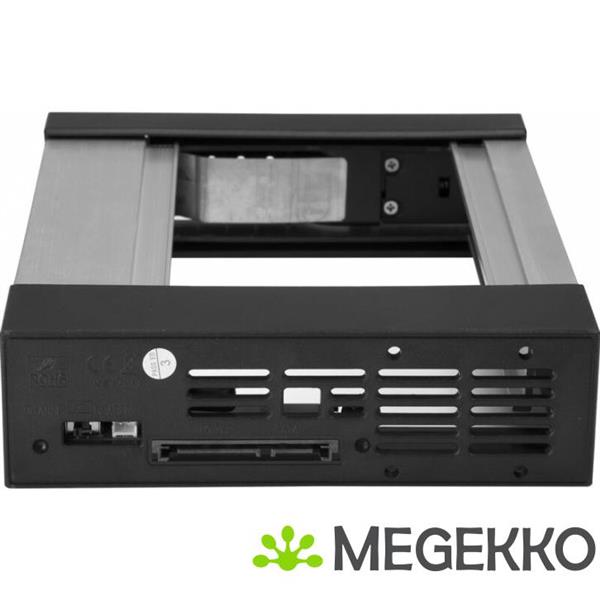 Grote foto startech.com hsb1satsasba 5.25 carrier panel zwart drive bay panel computers en software harde schijven