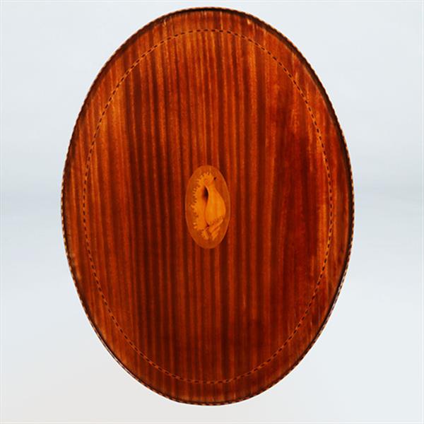 Grote foto mahonie louis seize stijl theetafel ca 1910 eeuw ingelegd met satijn hulst en noten no.361801 antiek en kunst stoelen en banken