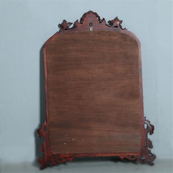 Grote foto getoogde mahonie schouwspiegel met gestoken onderhoeken en kroon no.361835 antiek en kunst spiegels