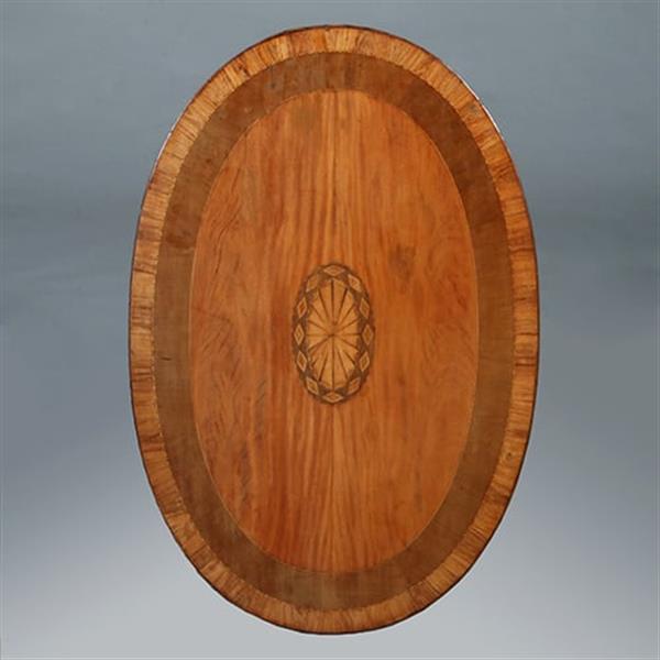 Grote foto ovale satijnhouten louis seize theetafel met ebben noten en weng ca 1790 no.361806 antiek en kunst stoelen en banken