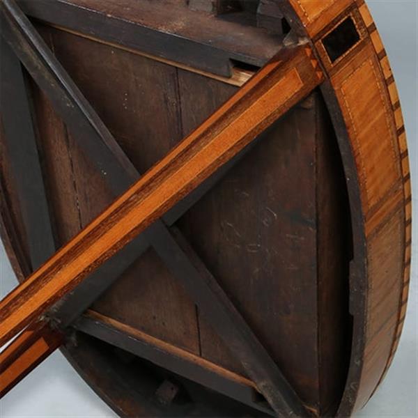 Grote foto ovale satijnhouten louis seize theetafel met ebben noten en weng ca 1790 no.361806 antiek en kunst stoelen en banken