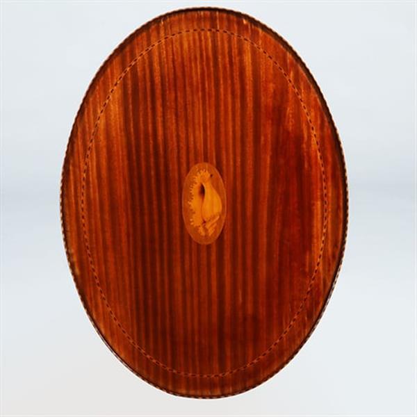 Grote foto mahonie louis seize stijl theetafel ca 1910 eeuw ingelegd met satijn hulst en noten no.361801 antiek en kunst stoelen en banken